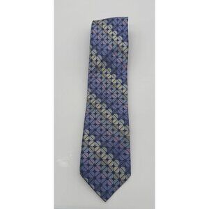 Ted Baker London Men's Neck Tie Geometric Multicolor Shimmery Shiny 100% Silk